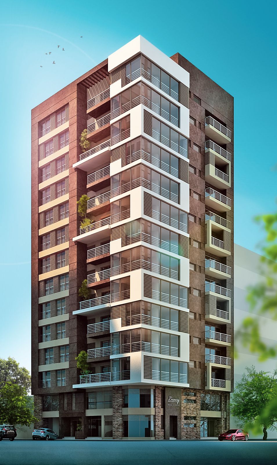 Modern residential estate managed with HeckerHub FMS